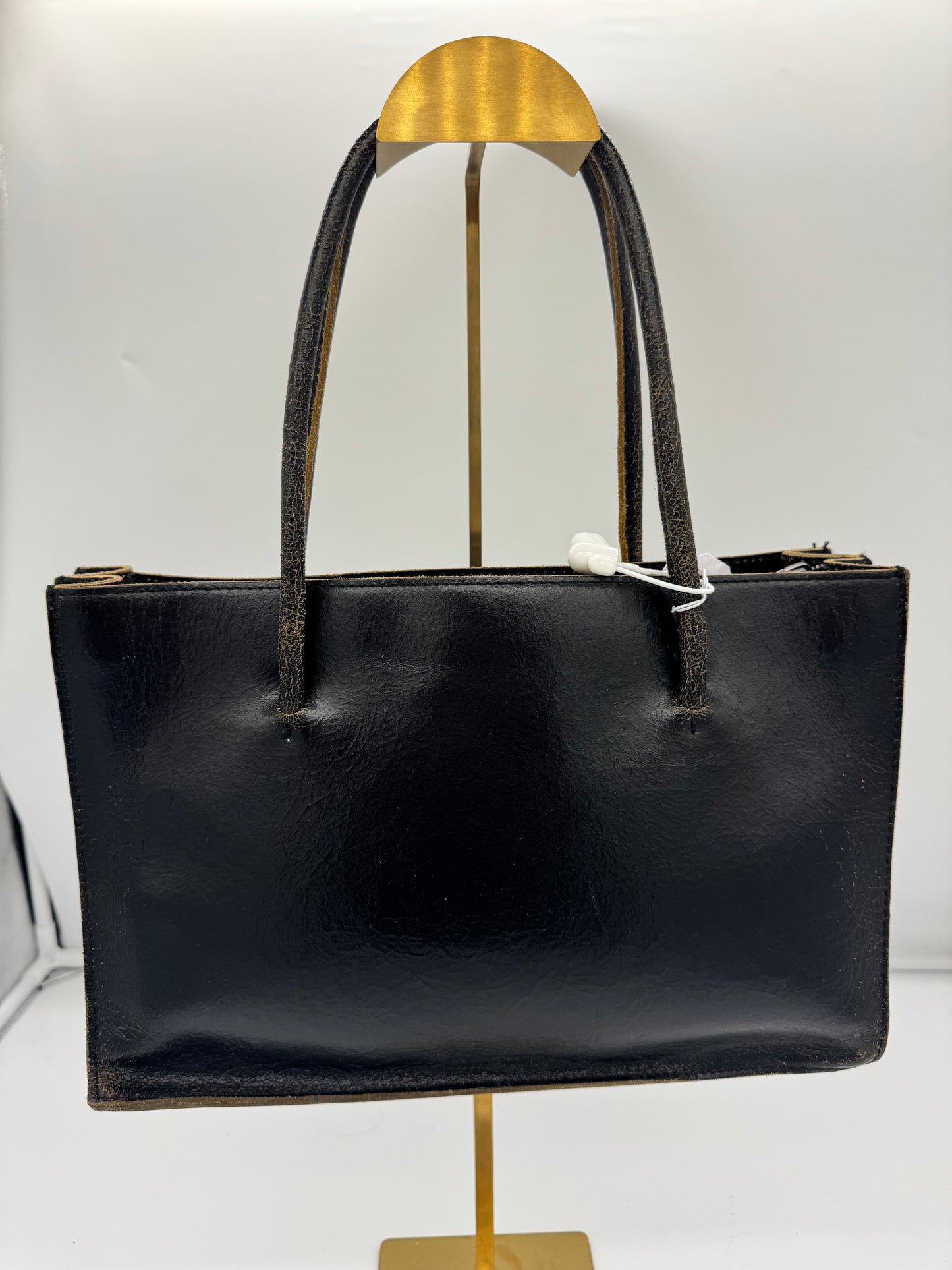 Miu Miu Leder Shopper schwarz
