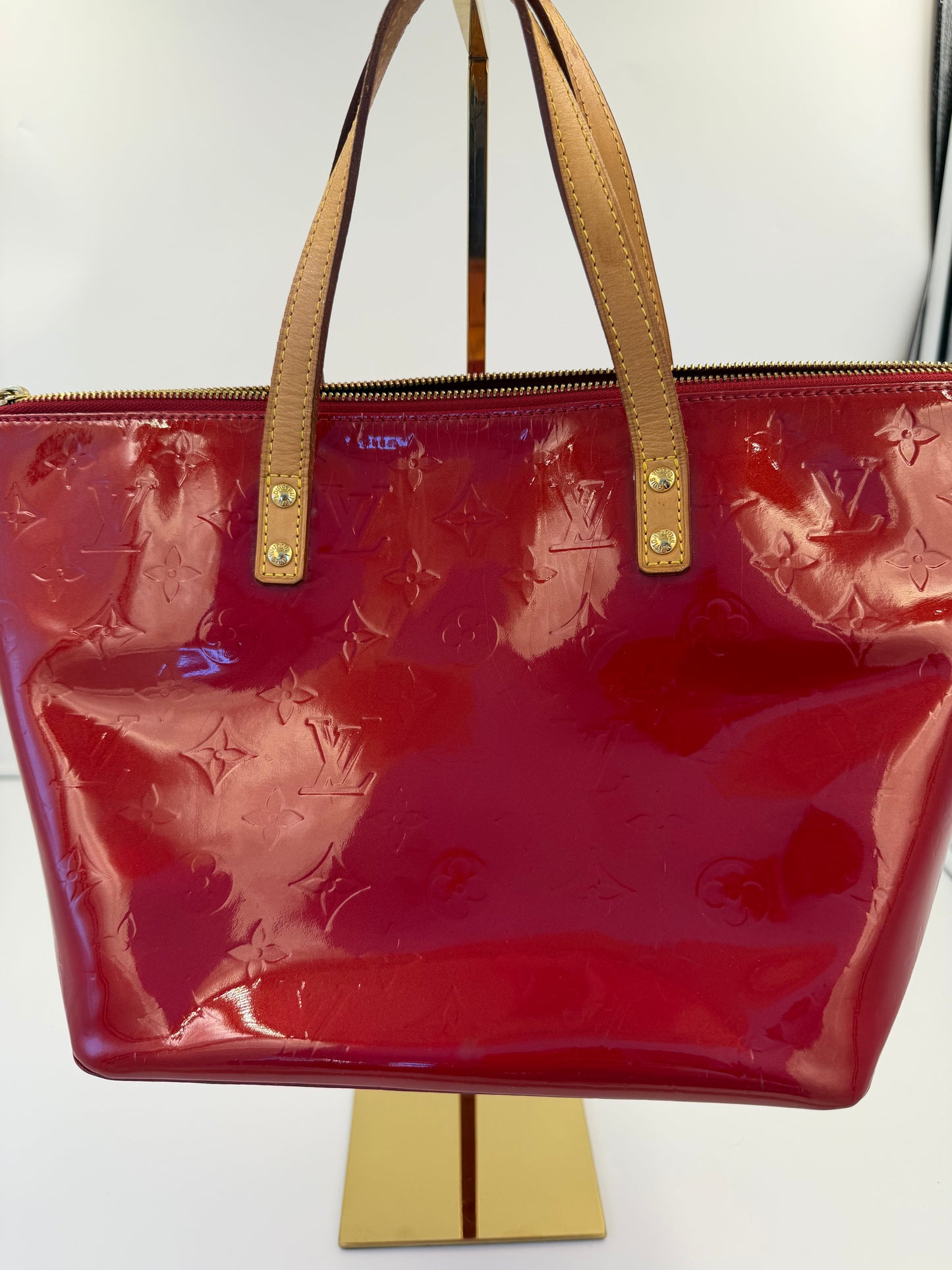 Louis Vuitton Monogram Vernis Bellevue PM Handtasche Rot