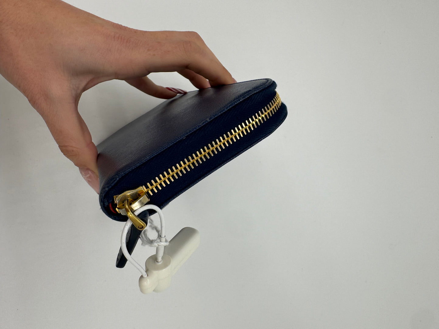 Prada Saffiano Long Wallet Blau/ Rot