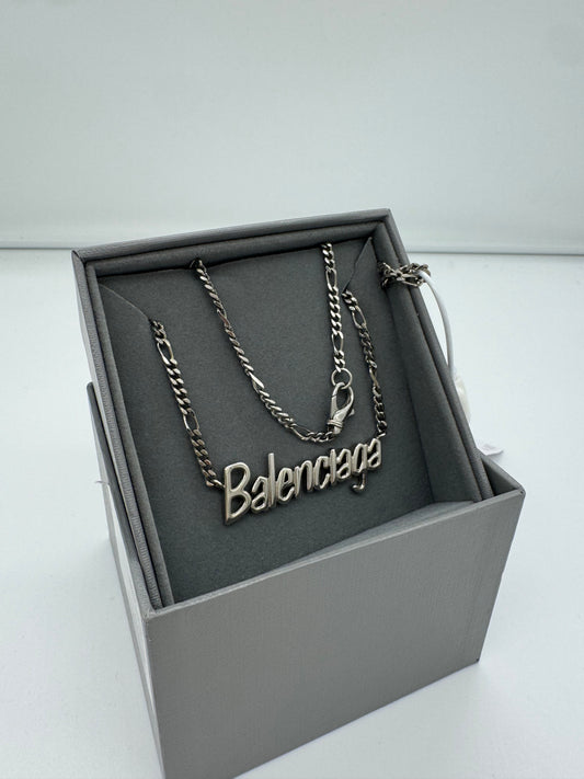 Balenciaga Logo Kette Silberfarben