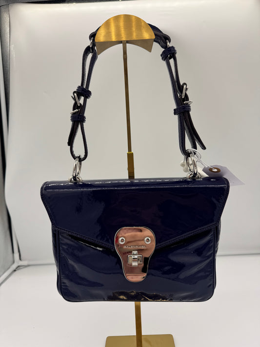 Balenciaga Lackledertasche Blau
