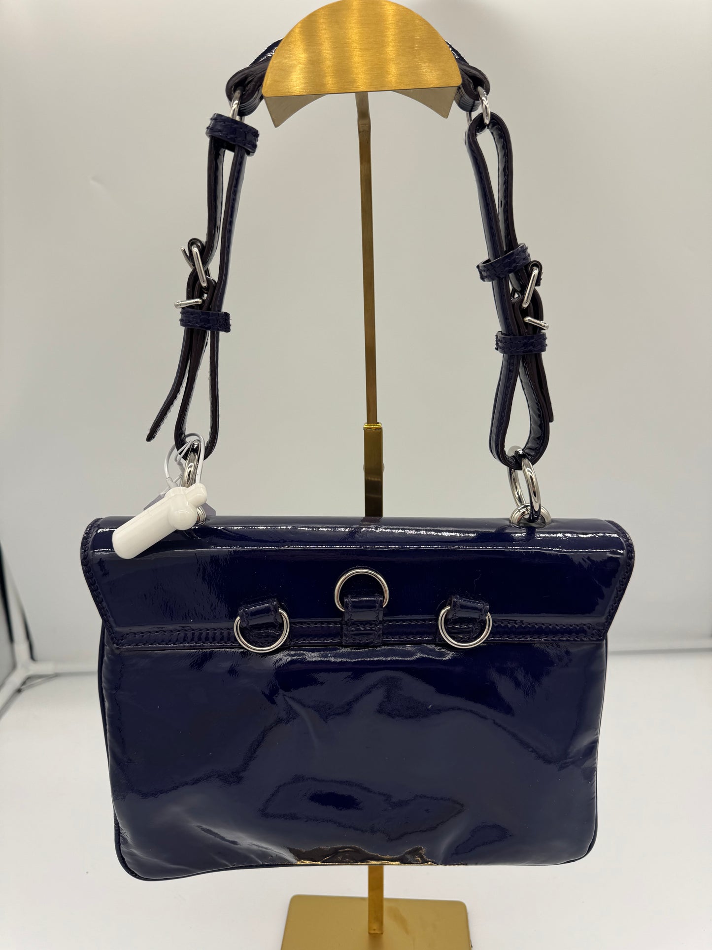 Balenciaga Lackledertasche Blau