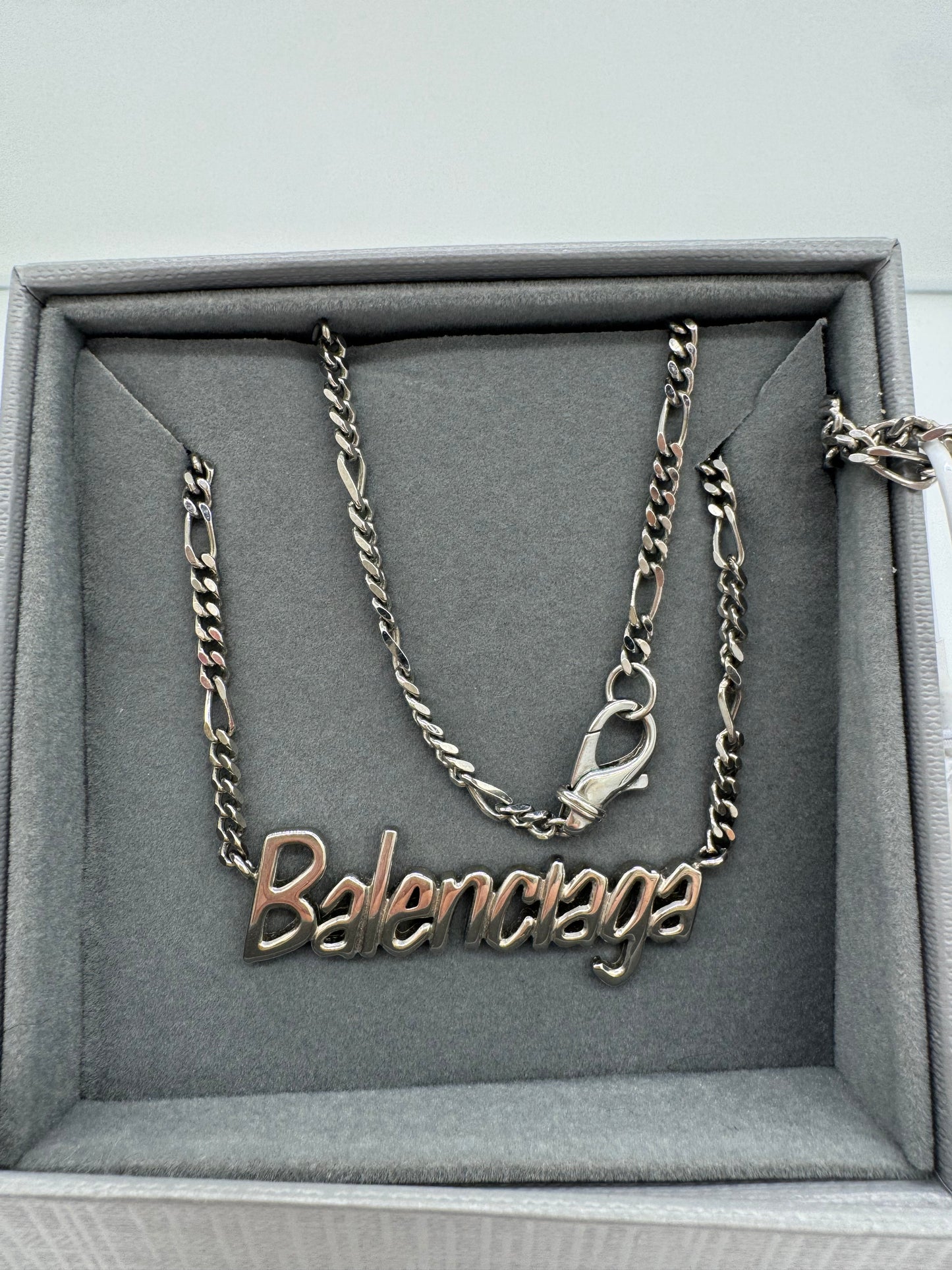 Balenciaga Logo Kette Silberfarben