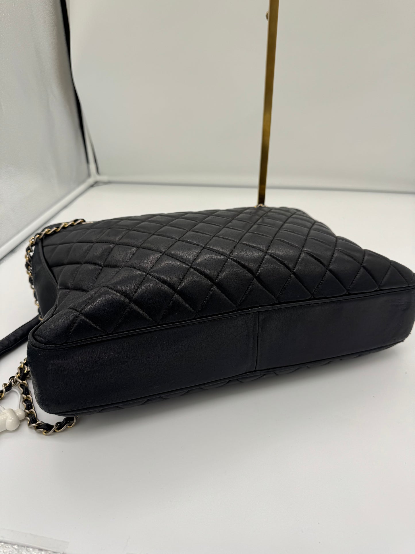 Chanel Shopper Vintage schwarz Glattleder