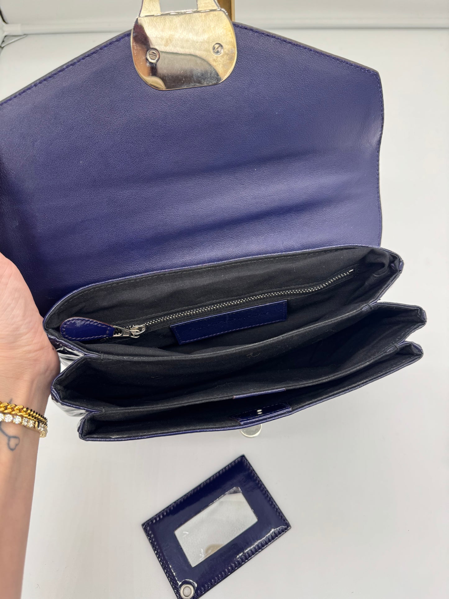 Balenciaga Lackledertasche Blau