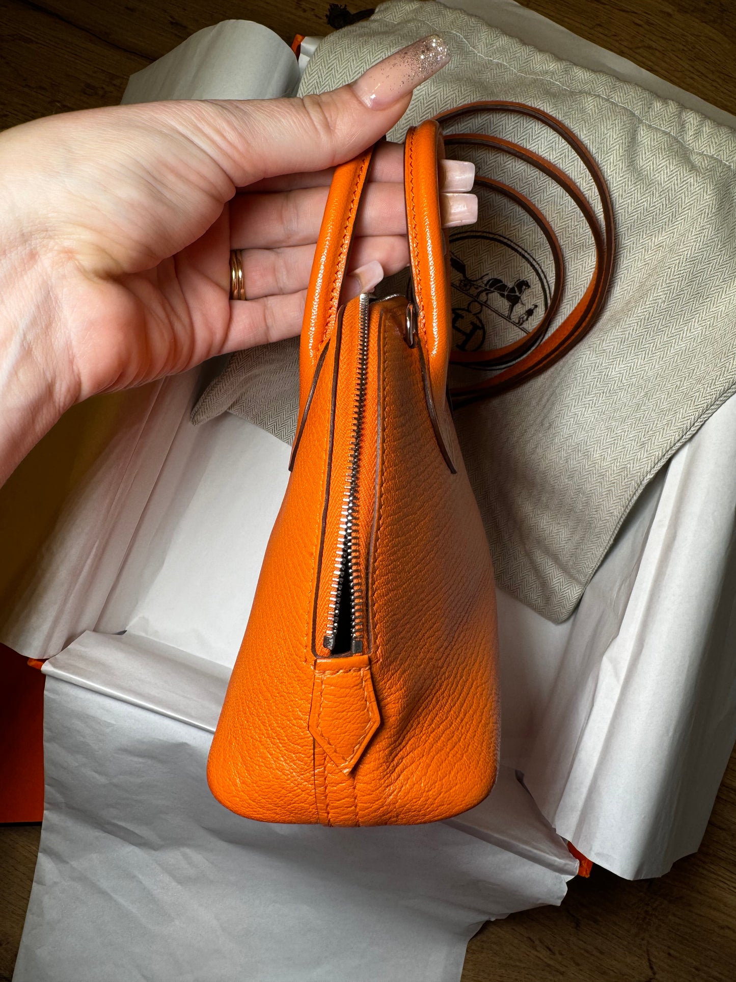 Hermes Umhängetasche 1923 Mini Bolide Orange