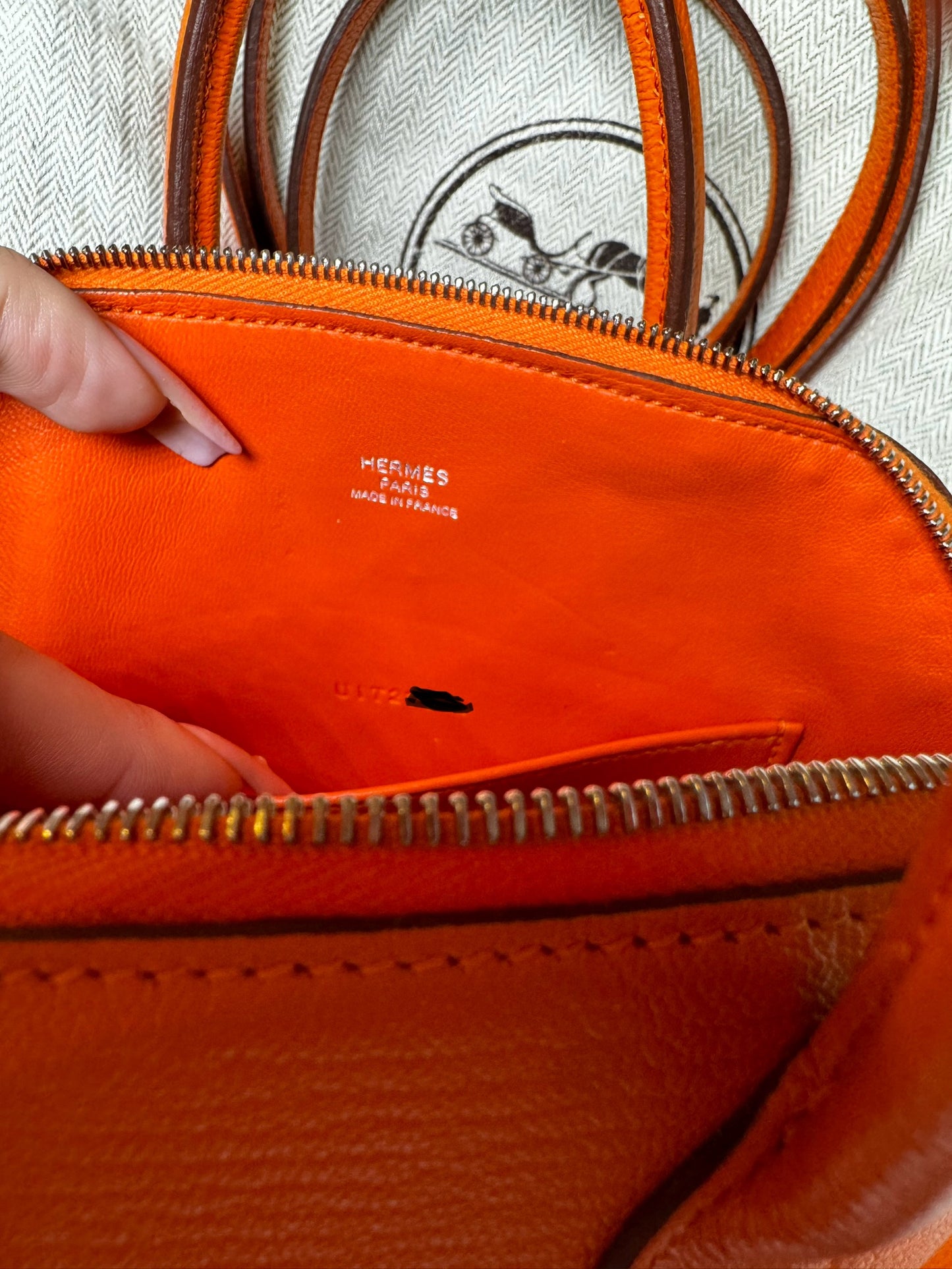 Hermes Umhängetasche 1923 Mini Bolide Orange