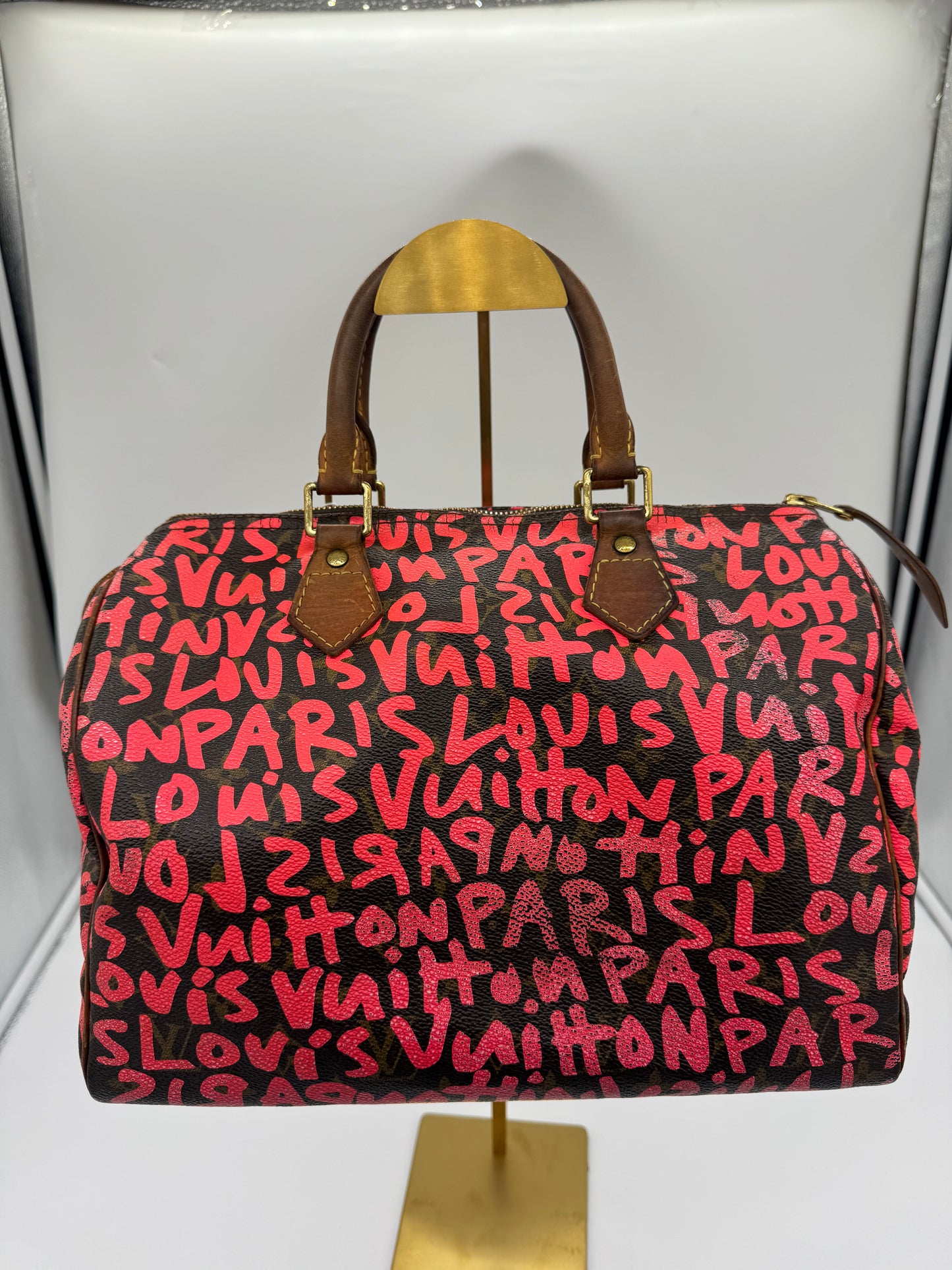 Louis Vuitton Speedy 30 Limited Edition Graffiti Pink Monogramm