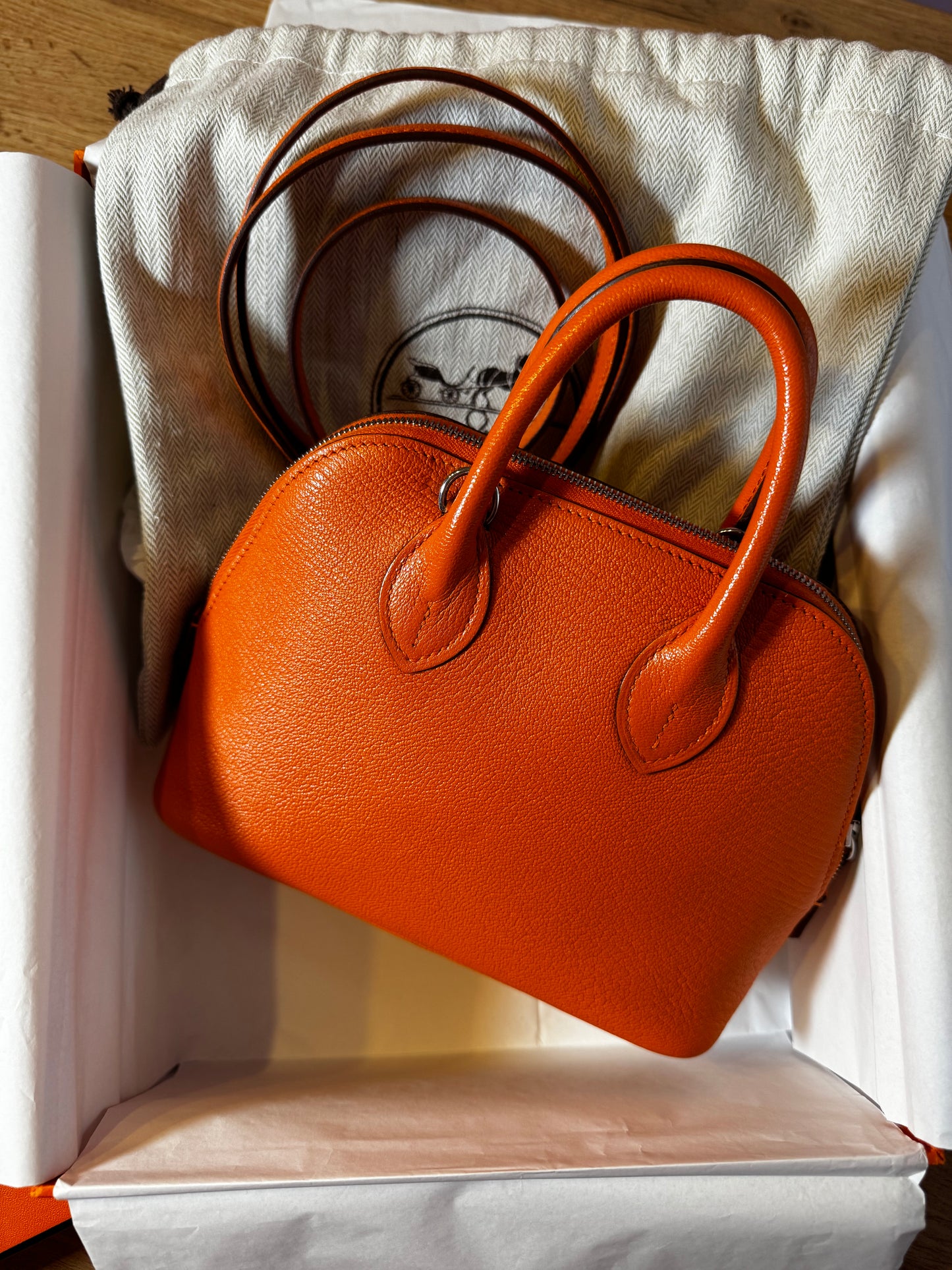 Hermes Umhängetasche 1923 Mini Bolide Orange