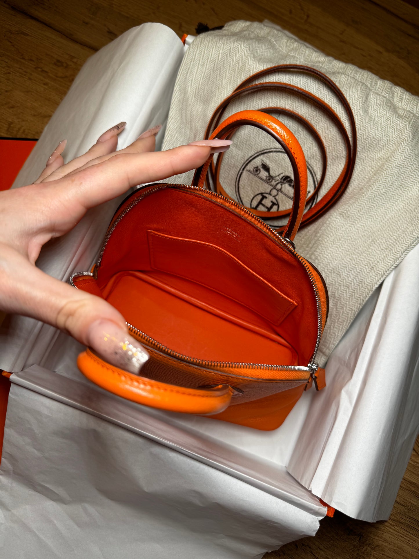 Hermes Umhängetasche 1923 Mini Bolide Orange