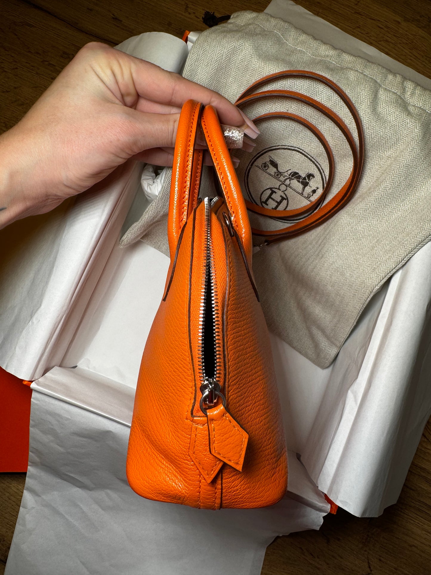 Hermes Umhängetasche 1923 Mini Bolide Orange